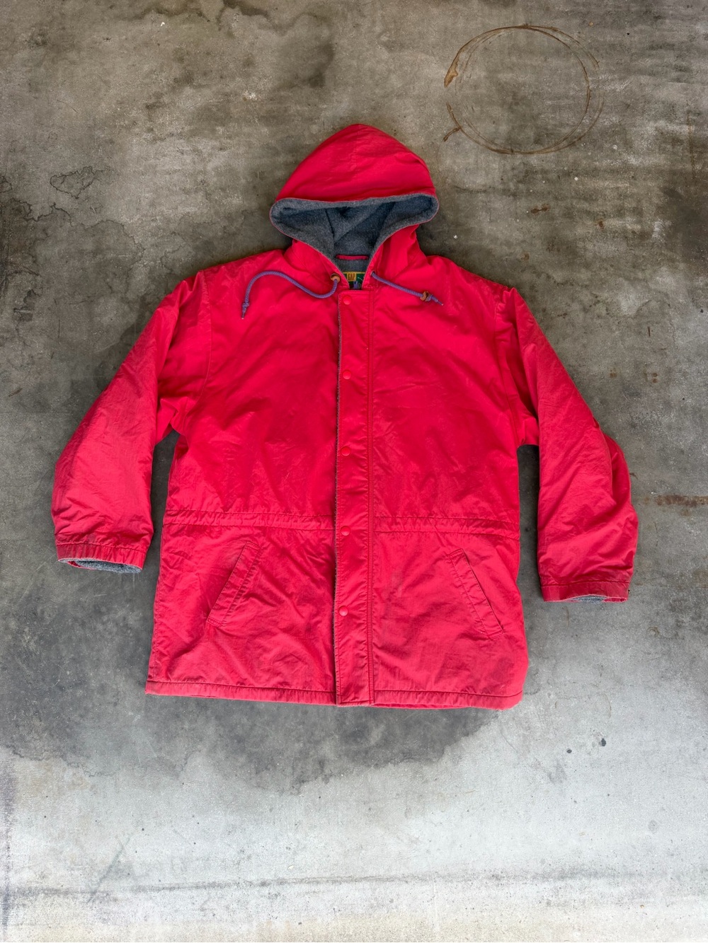 Vtg Gap Sporting Life OverCoat Jacket Outdoor Lined Snap & Zip Red Men’s L
